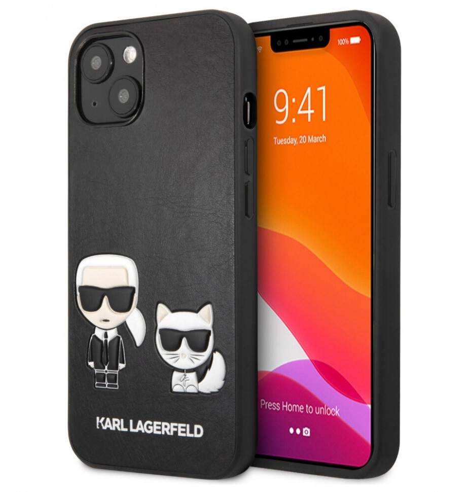 фото Чехол cg mobile karl lagerfeld pu karl choupette hard для iphone 13 mini, черный