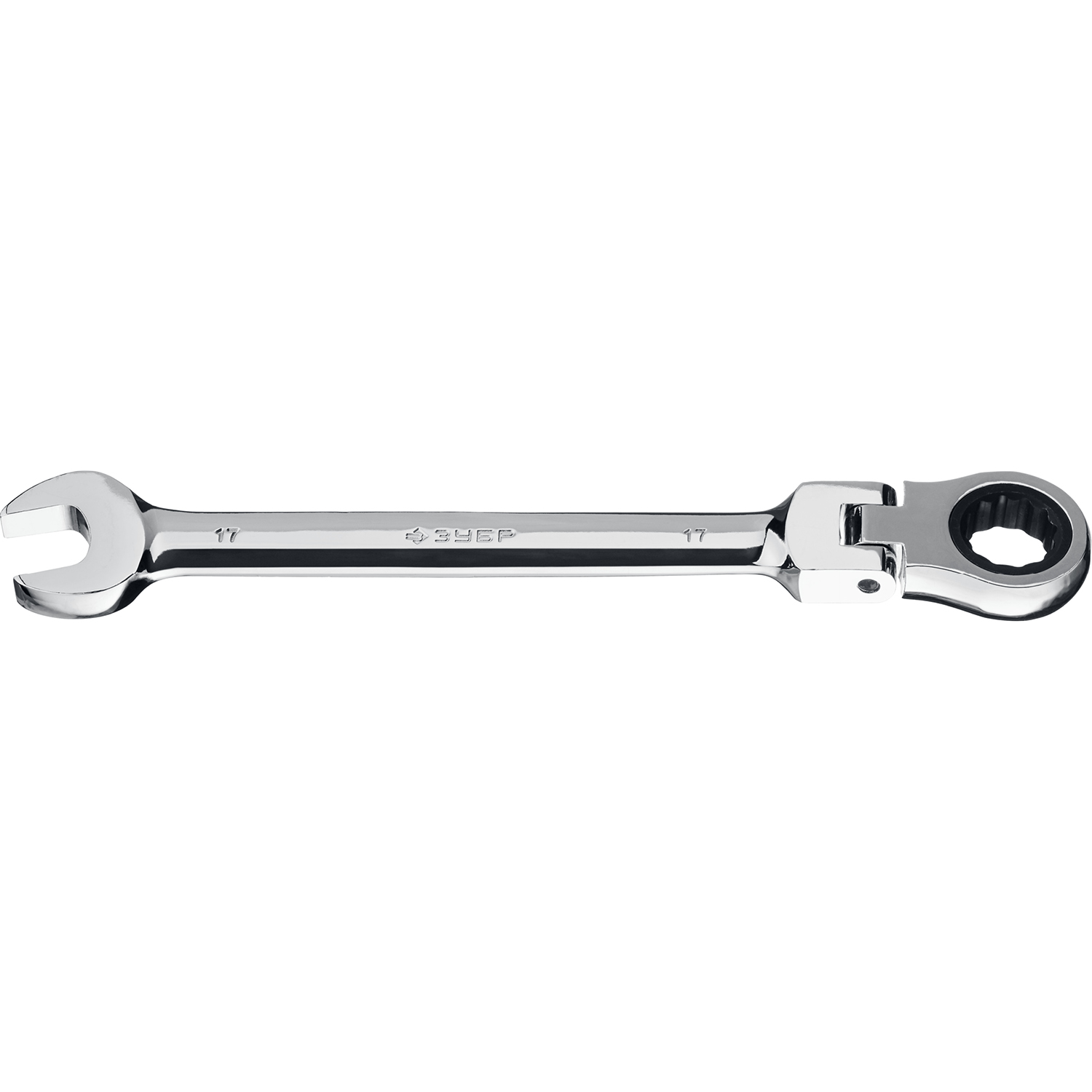 Комбинированный гаечный ключ трещоточный шарнирный Зубр ПРОФЕССИОНАЛ 27101-17 гаечный ключ зубр профессионал 27074 17 комбинированный трещоточный 17 мм