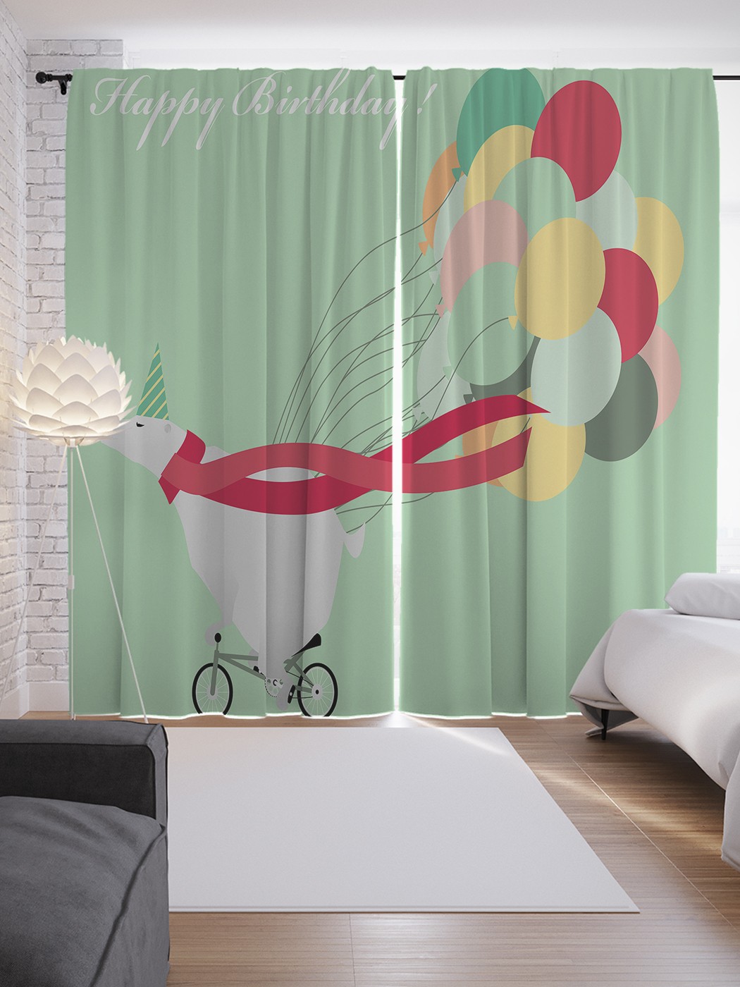 

Шторы JoyArty с фотопечатью "Северный мишка именинник" из сатена, 290х265 см, Северный мишка именинник