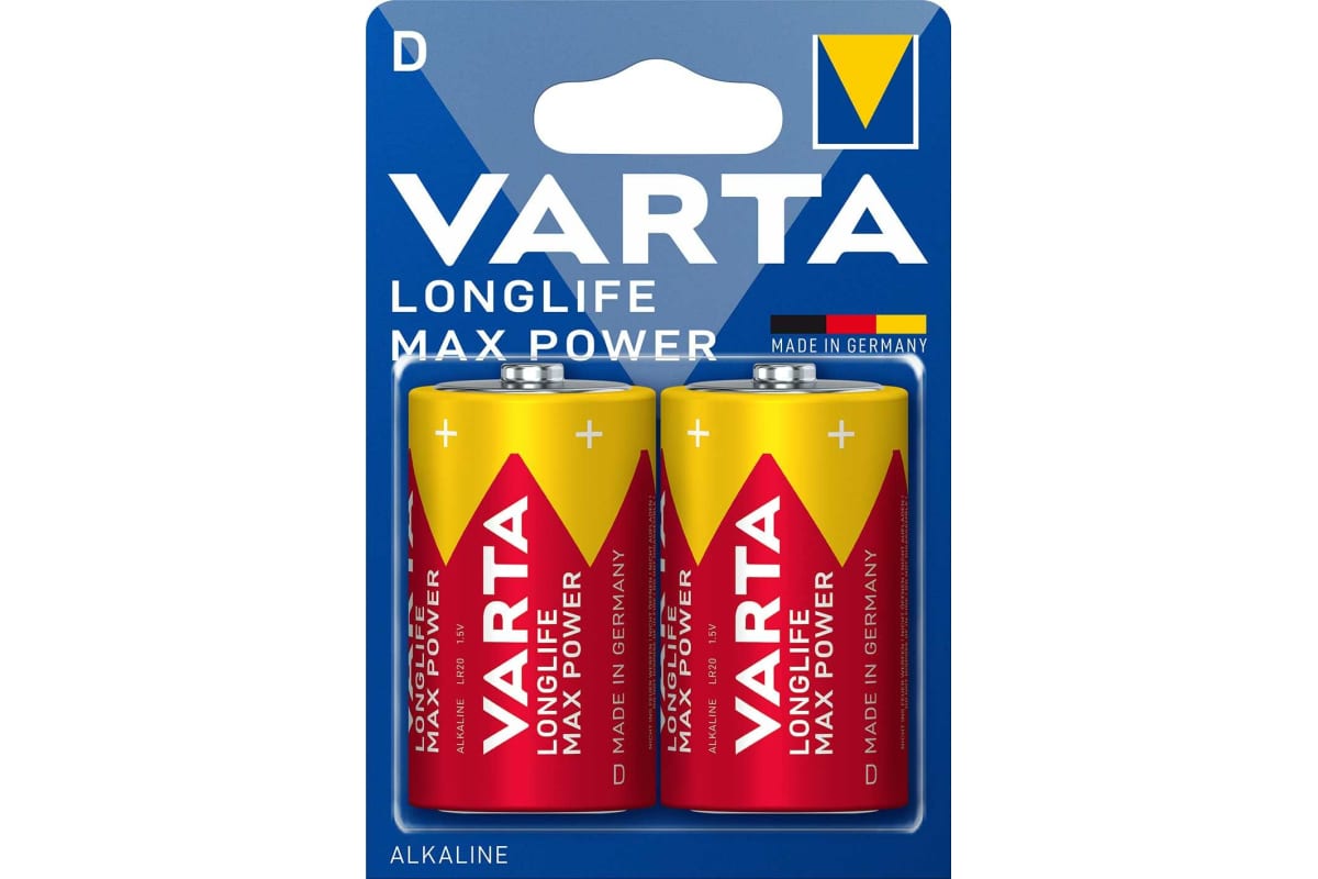 

LR20 Батарейка VARTA LongLife Max Power Alkaline D, 2 шт.