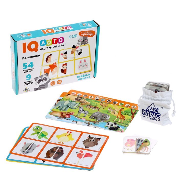 

Умное лото Лас Играс Половинки: весёлые животные мемори 3807323