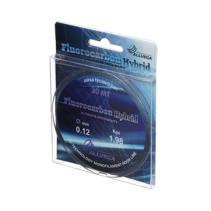 

Леска монофильная ALLVEGA "Fluorocarbon Hybrid" 30м 0,12мм, 1,98кг, флюорокарбон 65%, Прозрачный
