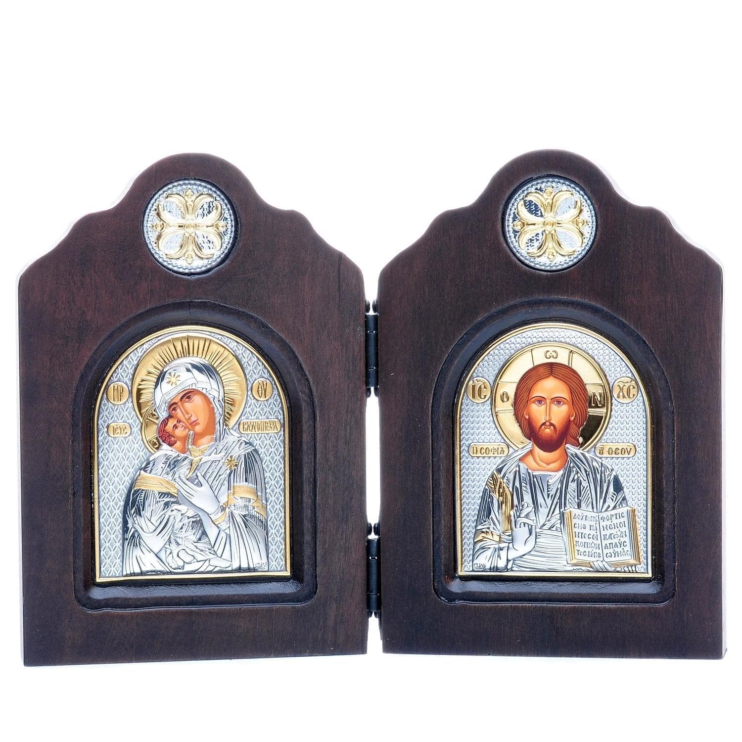 

Икона Диптих "БМ Владимирская/Спаситель" 19,5 х 14,5 см