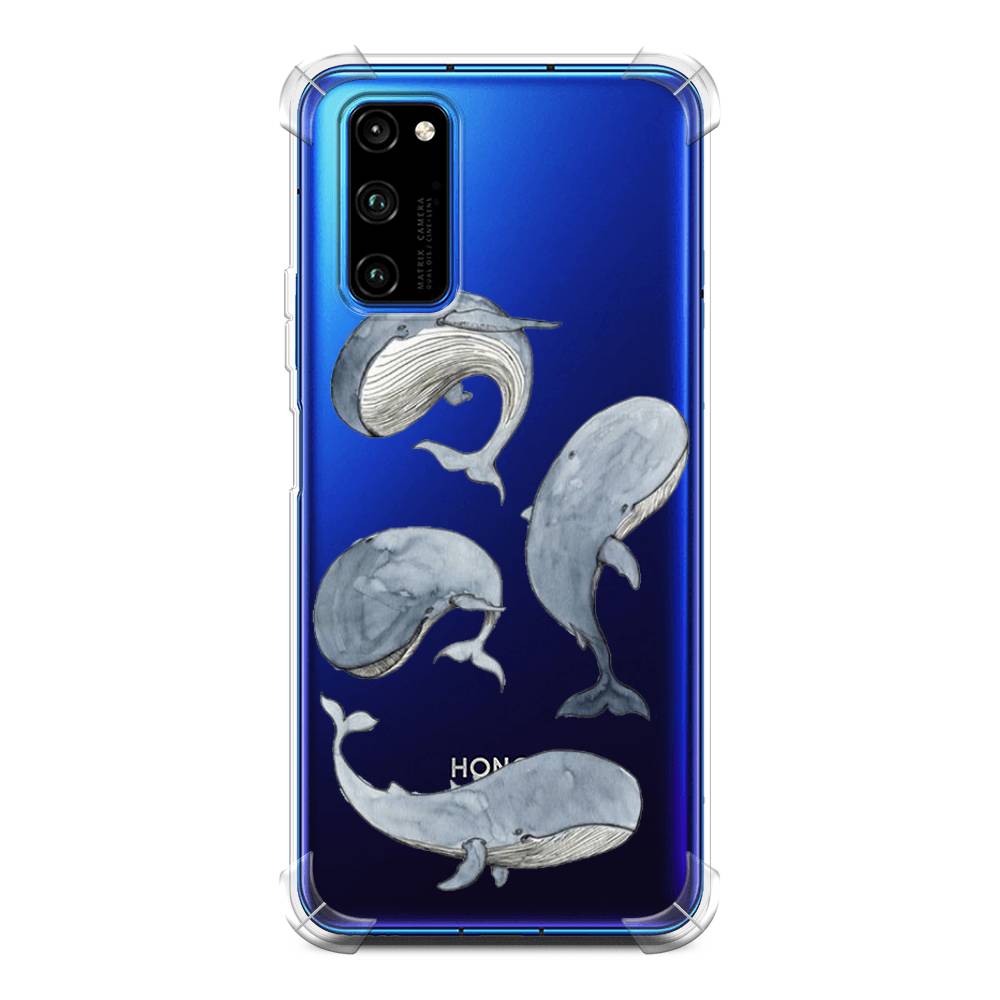 

Чехол Awog на Honor V30 Pro "Киты", Белый;прозрачный;голубой, 611451-1
