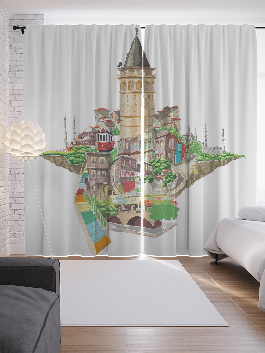 

Шторы JoyArty с фотопечатью "Визитка Стамбула" из сатена, 290х265 см, Визитка Стамбула