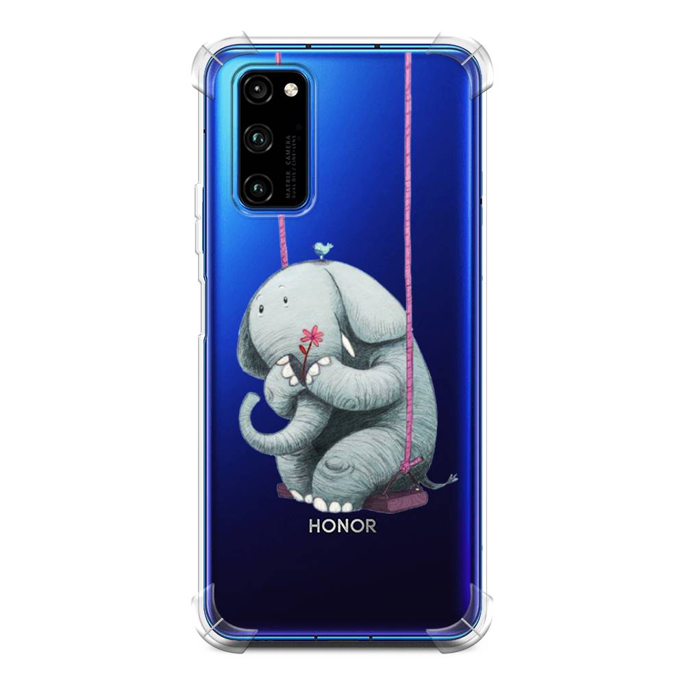 

Чехол Awog на Honor V30 Pro "Грустный слоник", Розовый, 611451-1