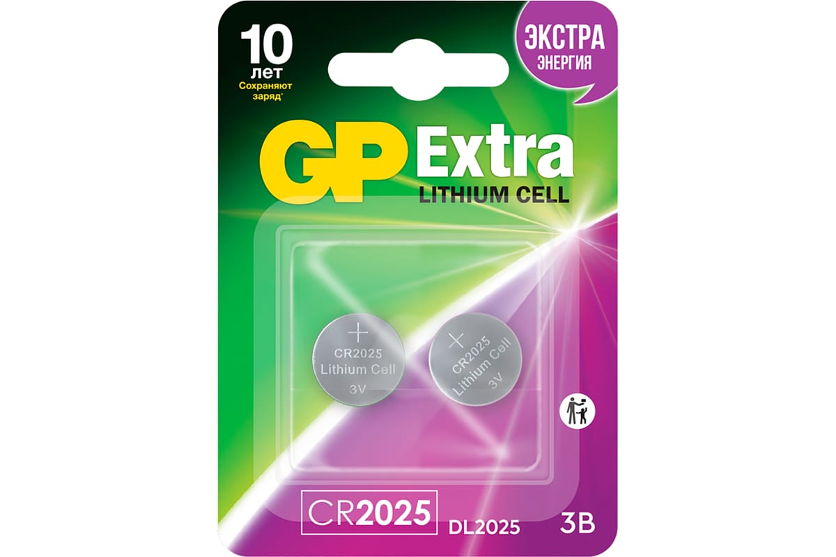

CR2025 Батарейка GP Lithium 2 шт.
