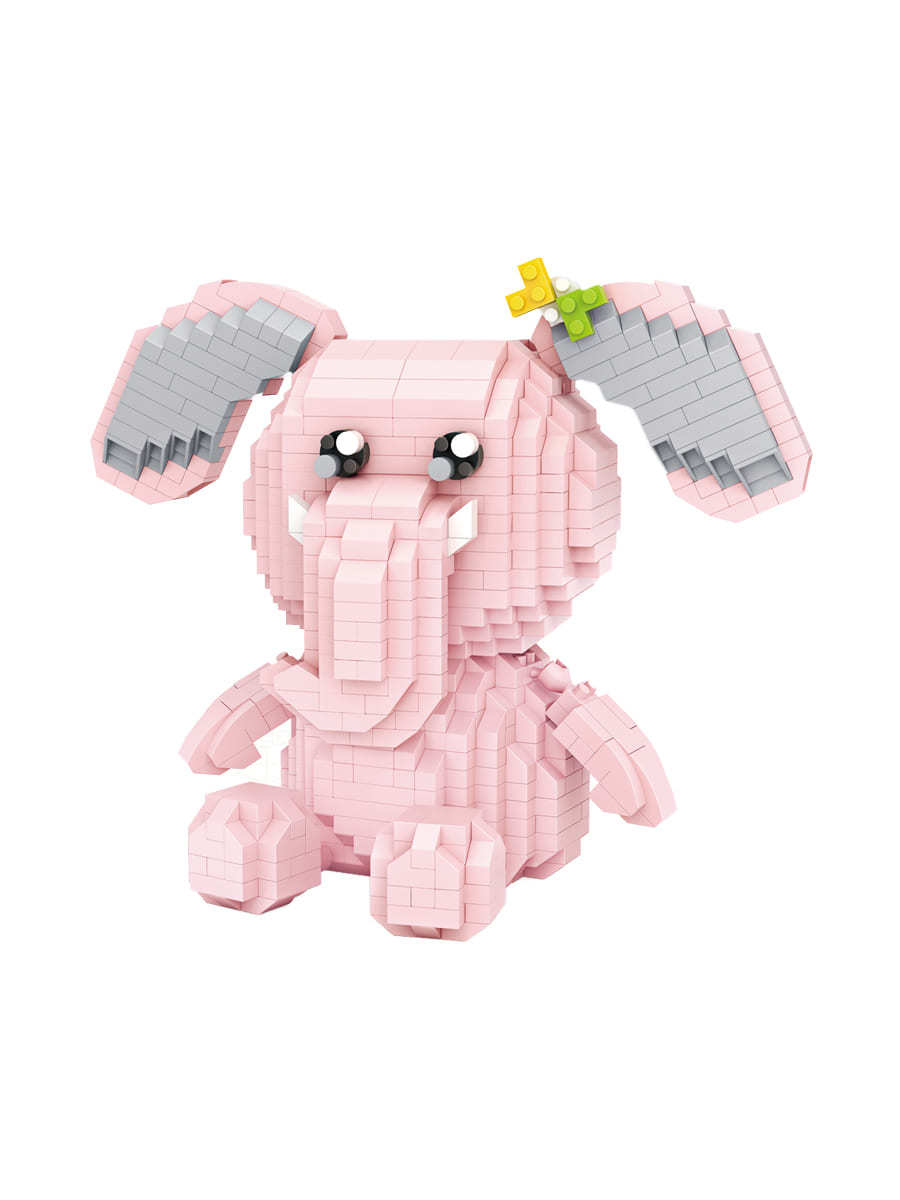 фото Конструктор loz розовый слон 890 дет. № 9226 pink elephant iblockfun series