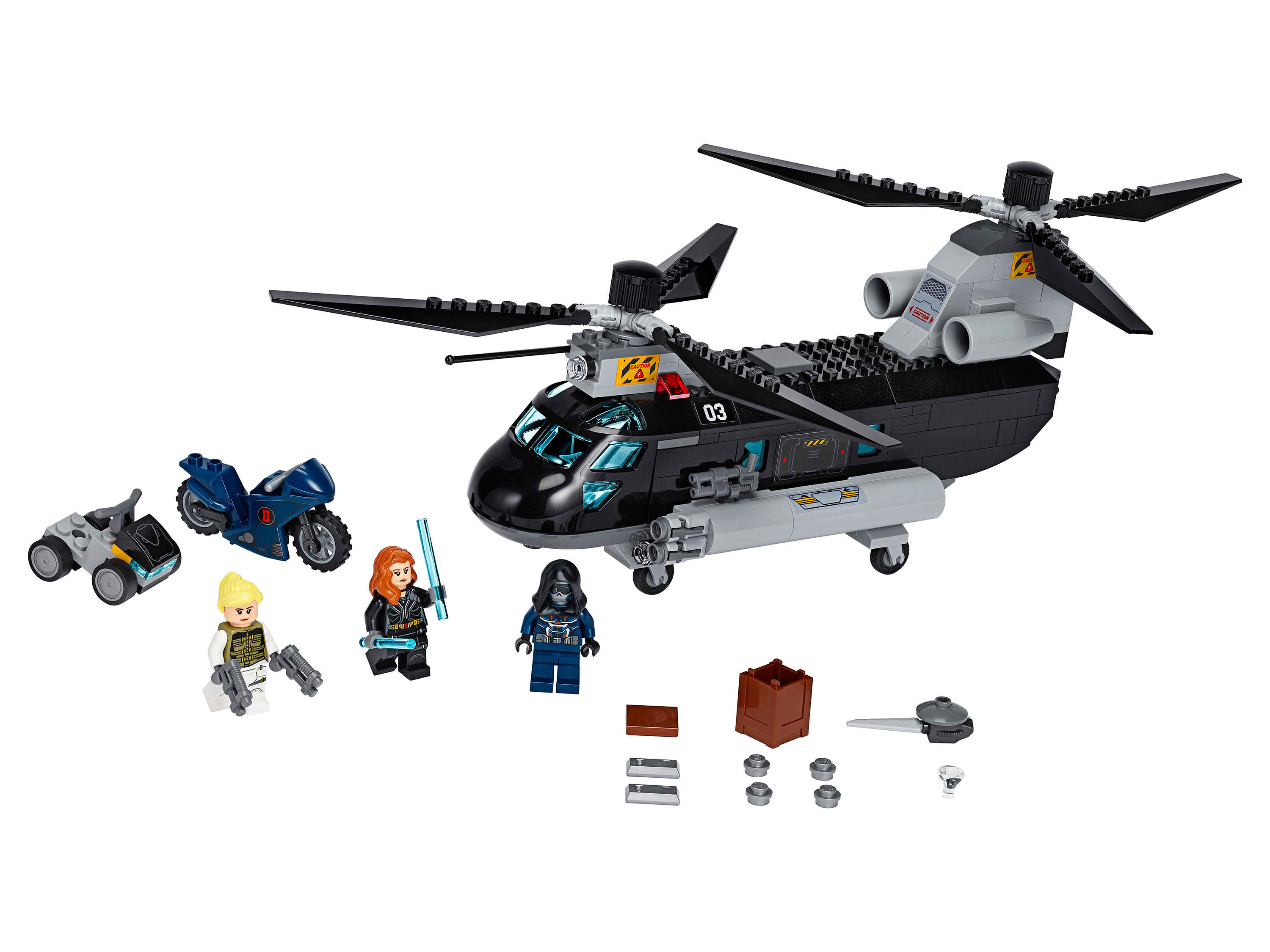 Конструктор Погоня на вертолёте Чёрной вдовы LEGO 76162