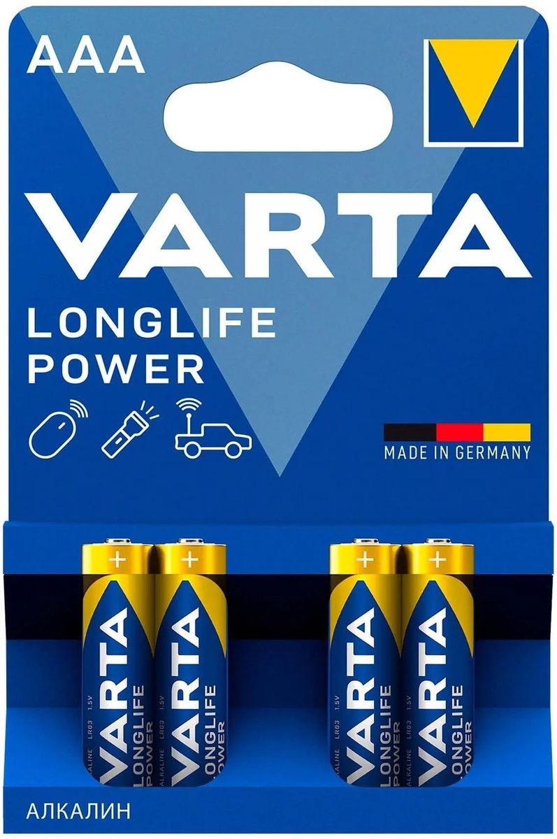 

AAA Батарейка VARTA Longlife power High Energy Alkaline LR03, 4 шт.