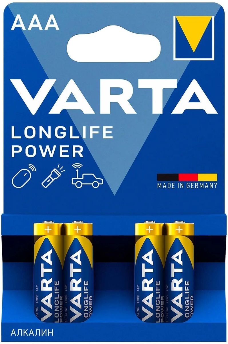 

AAA Батарейка VARTA Longlife LR03 Alkaline, 4 шт.