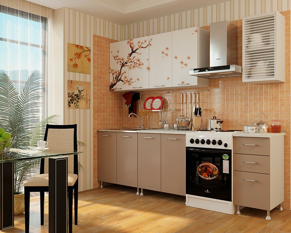 

Миф Кухня ЛДСП Фортуна с фотопечатью Сакура 2000, капучино, Фортуна