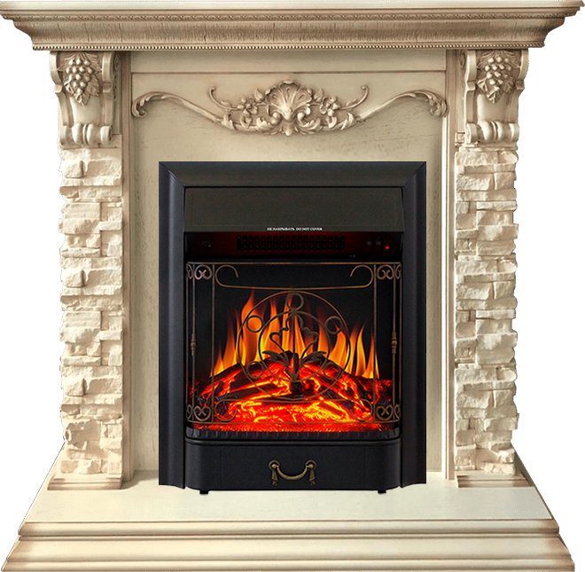 

Каминокомплект Adriana - Cлоновая кость с очагом Majestic FX Black