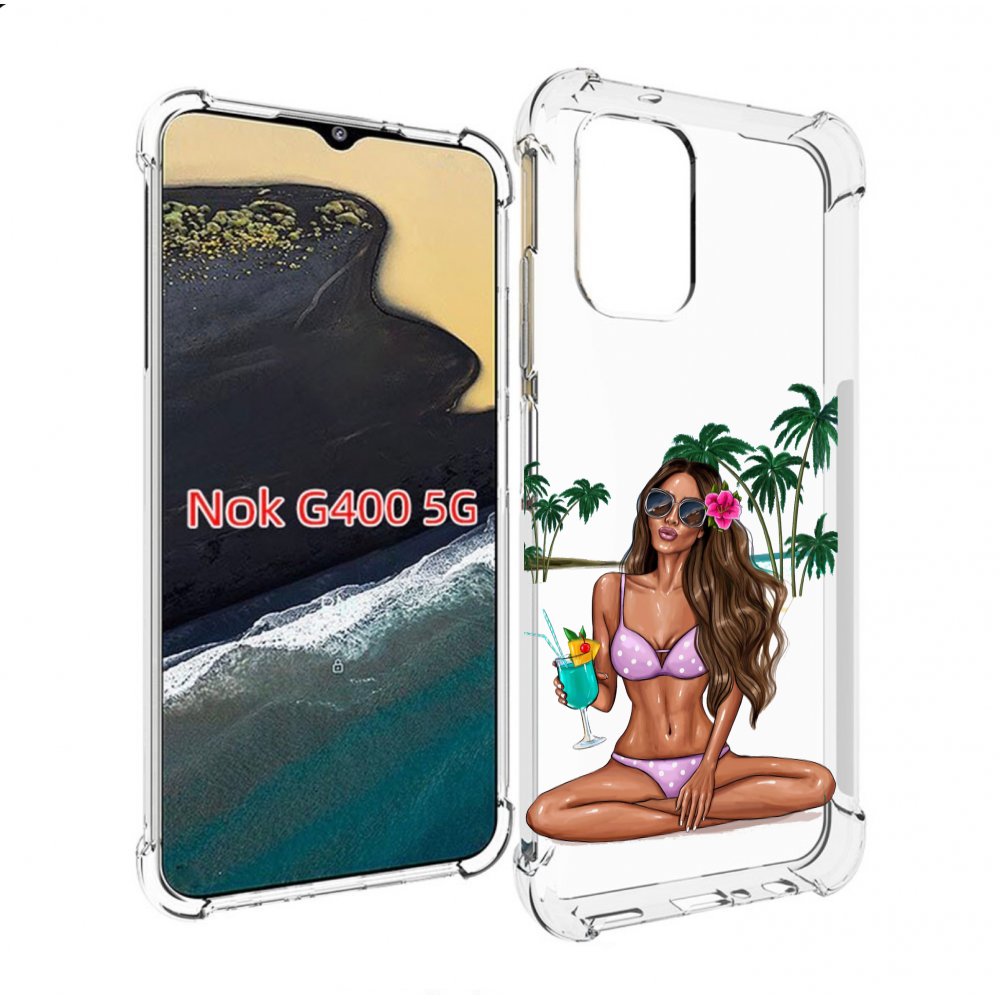 

Чехол MyPads Гавайская-девушка женский для Nokia G400 5G, Прозрачный, Tocco