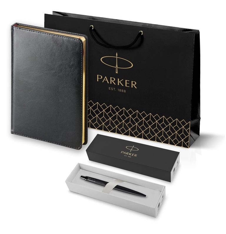 

Подарочный набор Parker: Шариковая ручка Jotter XL SE20 21227 и черный ежедневник, Jotter XL SE20 Monochrome