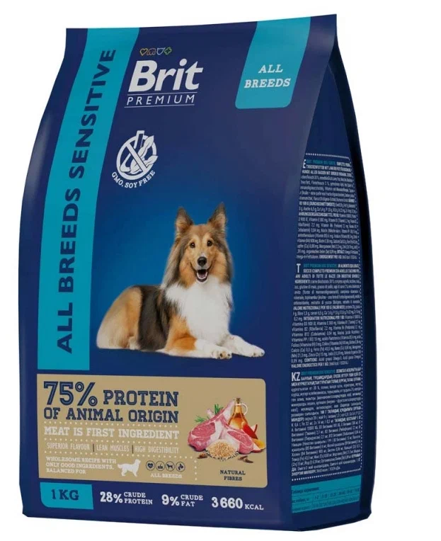 фото Корм сухой brit premium all breeds для собак, ягнёнок и индейка, 1 кг