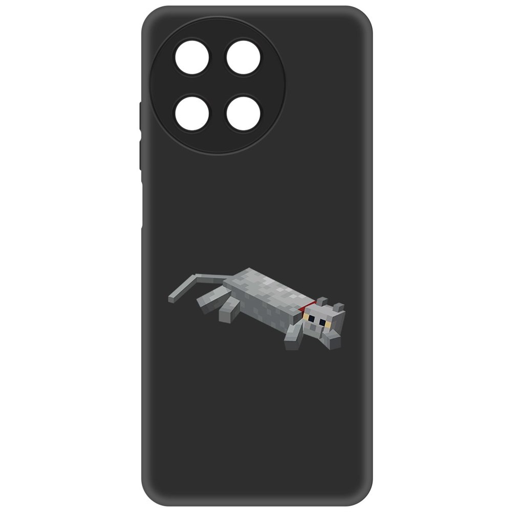 

Чехол-накладка Krutoff Soft Case Minecraft-Кошка для Realme 11 4G черный