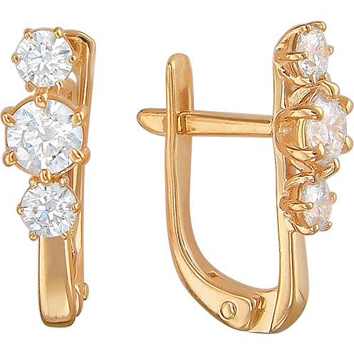 

Серьги женские из золота Эстет 01С1110615, фианит, 01С1110615