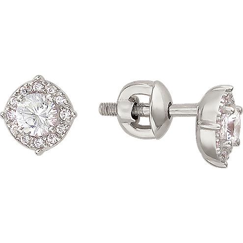 

Серьги женские из золота Эстет 01С129309, фианит/swarovski, 01С129309