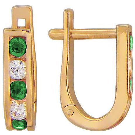 

Серьги женские из золота Эстет 01С214829-2, фианит/алпанит, 01С214829-2