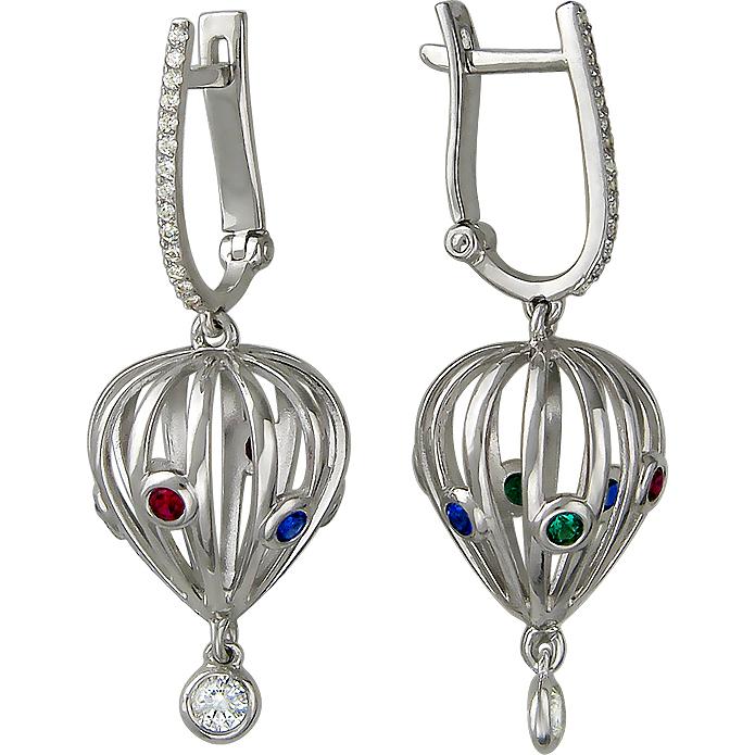 

Серьги женские из серебра Эстет 01С258196, фианит, 01С258196