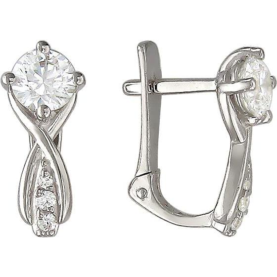 

Серьги женские из серебра Эстет 01С156021, фианит, 01С156021