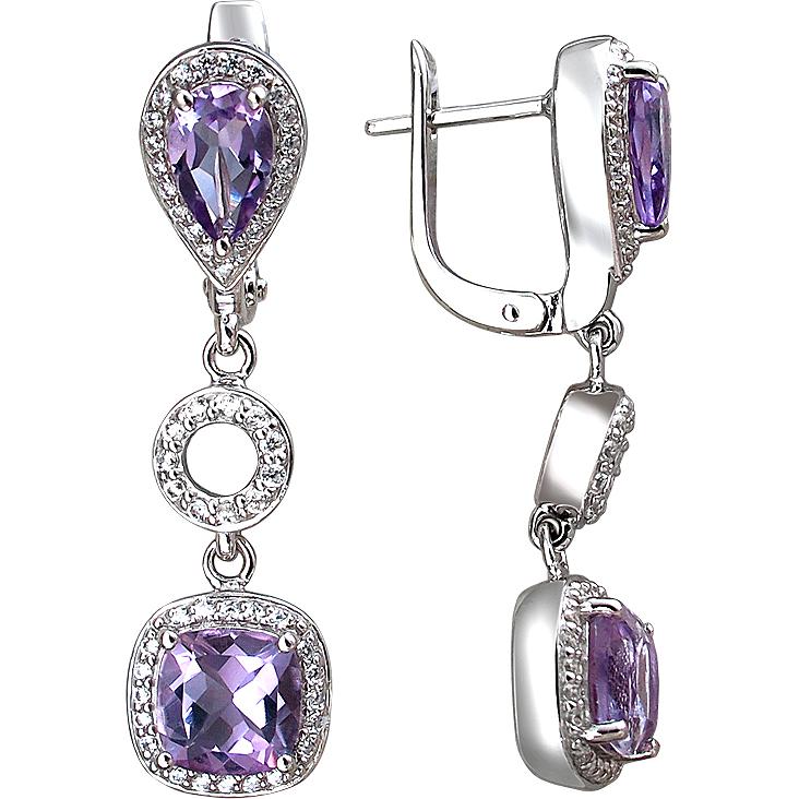 

Серьги женские из серебра Эстет Г11С351223AM, аметист/фианит, Г11С351223AM