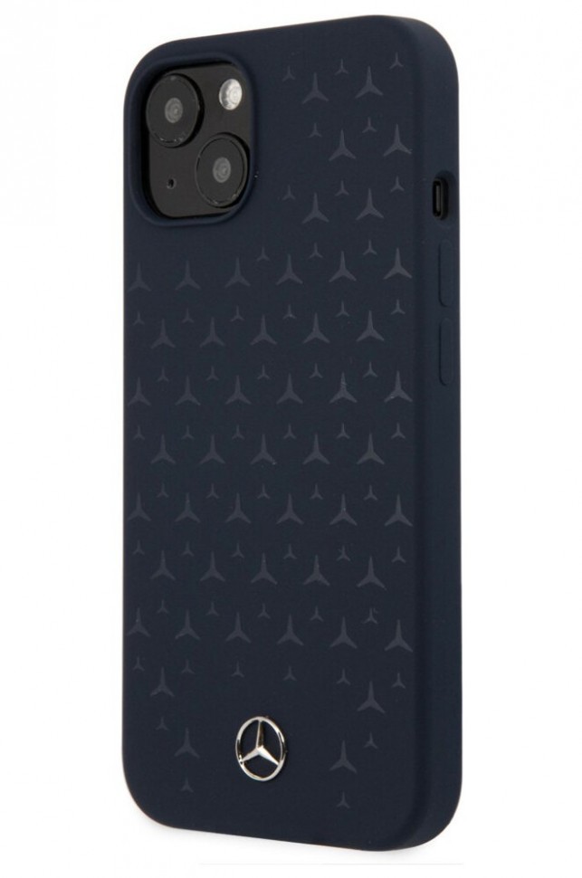 фото Чехол cg mobile mercedes liquid silicone stars hard для iphone 13, синий