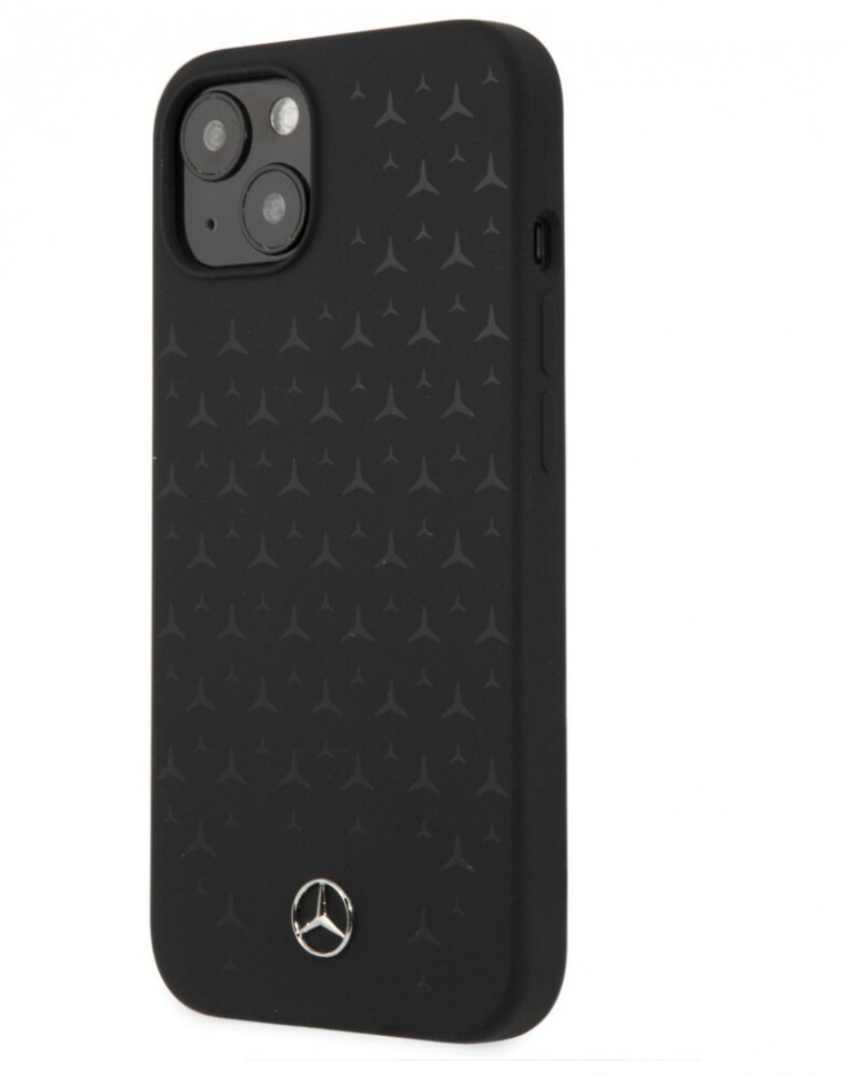 фото Чехол cg mobile mercedes liquid silicone stars hard для iphone 13, черный