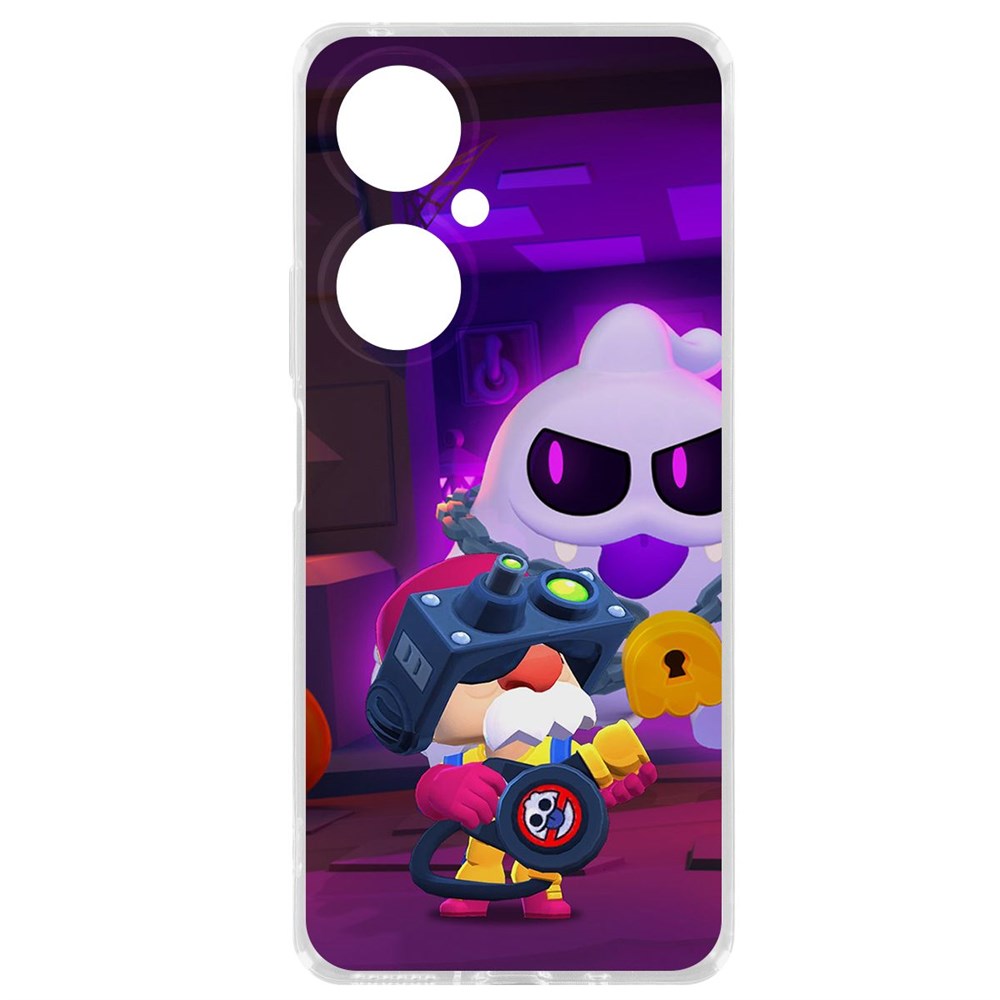 

Чехол-накладка Krutoff Clear Case Brawl Stars-Охотник за Скуиками Гэйл для Huawei Nova 11i, Прозрачный