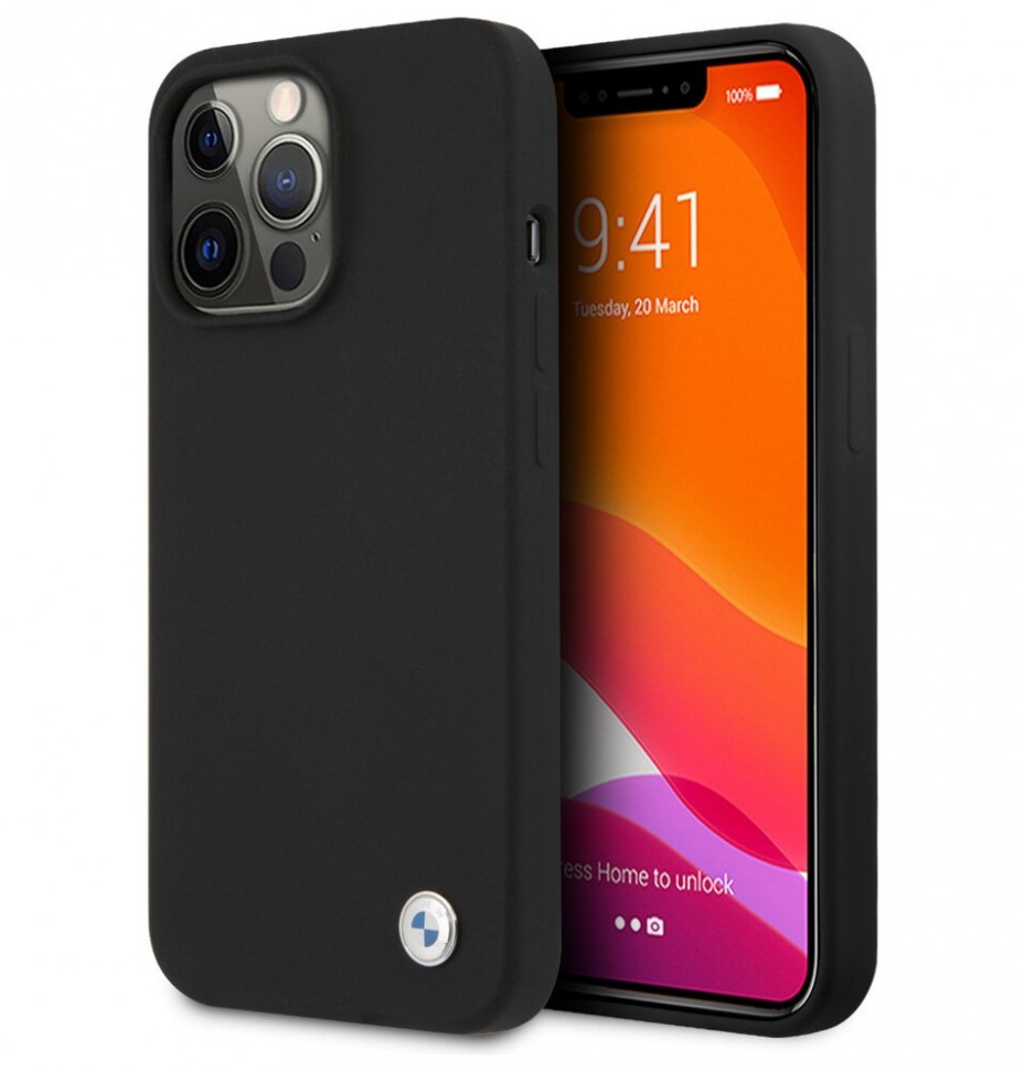 фото Чехол cg mobile bmw liquid silicone hard для iphone 13 pro, черный