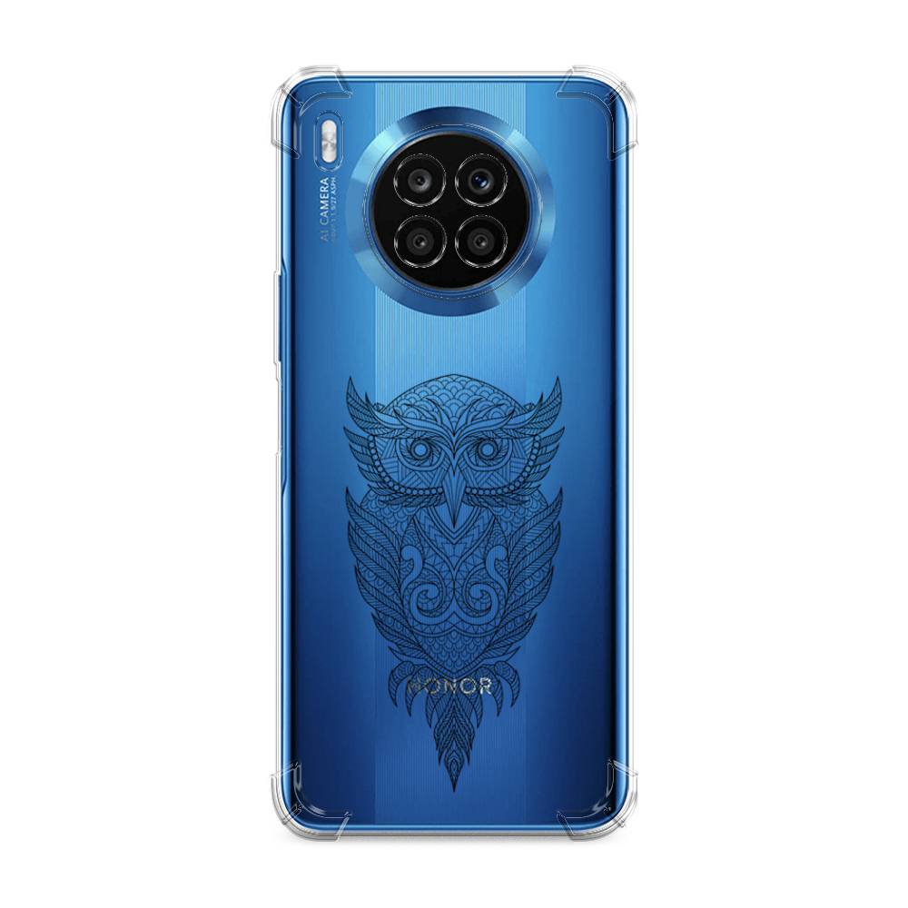 

Чехол Awog на Honor 50 Lite "Филин графика", Черный, 6106451-1