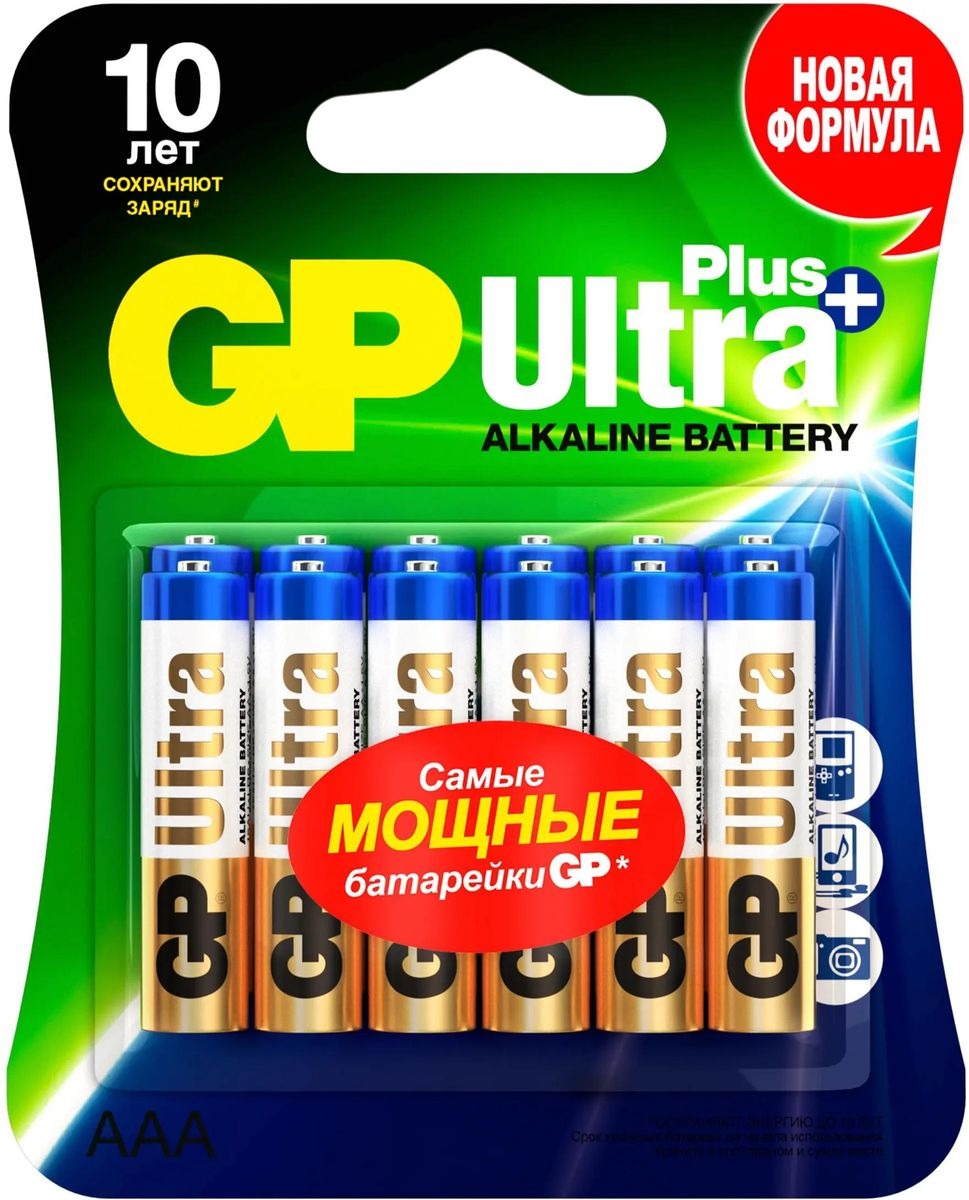 

AAA Батарейка GP Ultra Plus Alkaline GP 24AUP-2CR12, 12 шт.