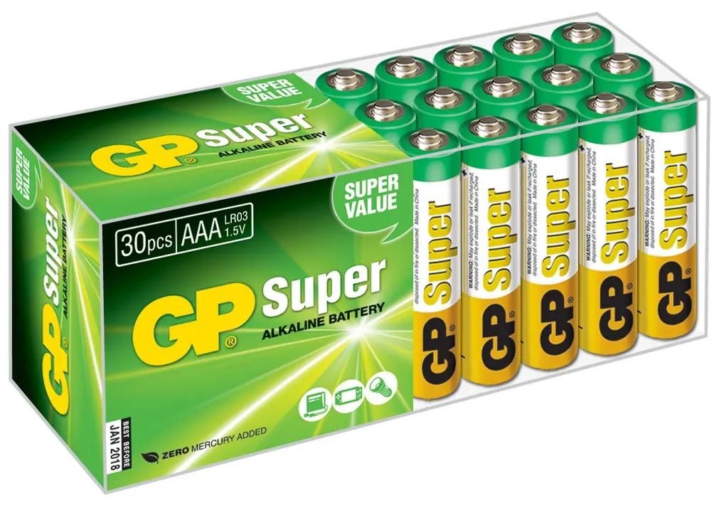 

AAA Батарейка GP Super Alkaline 24A LR03, 30 шт.