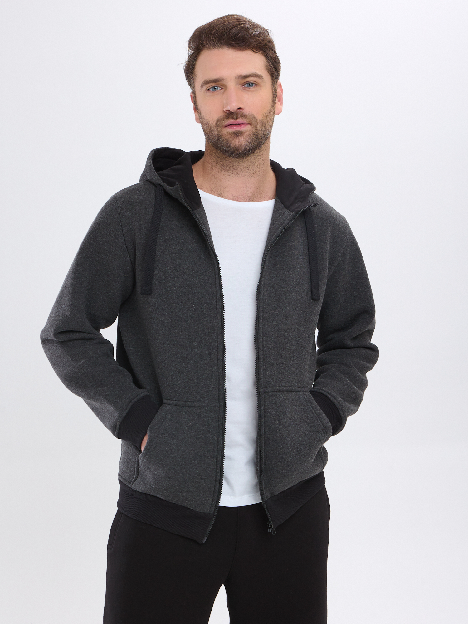 

Толстовка мужская Jonquil 103Т05-0090 серая XS, Серый, 103Т05-0090