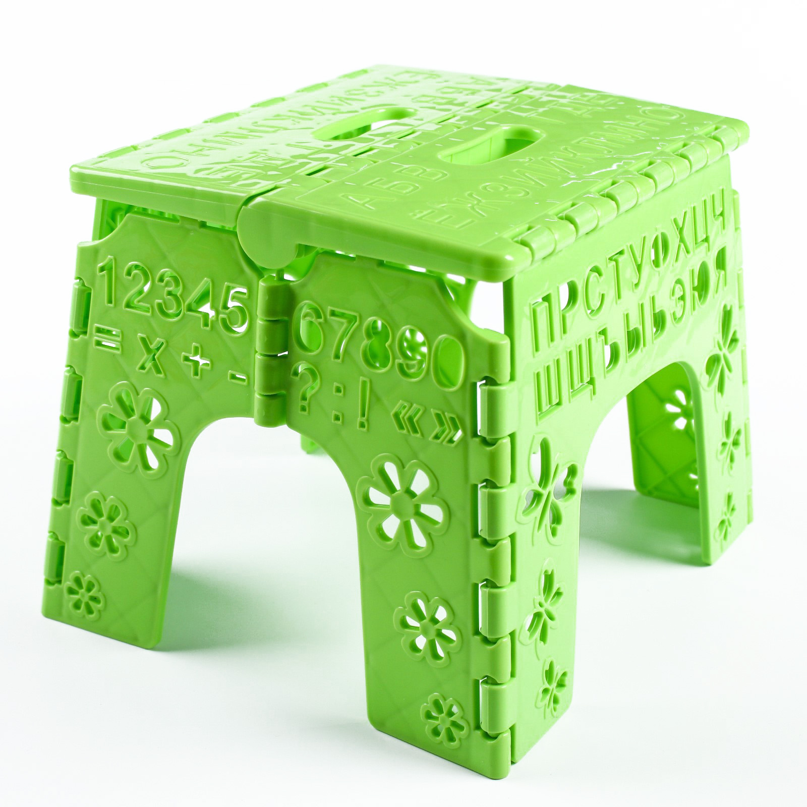 фото Детский табурет-подставка складной «алфавит», цвет зелёный микс альтернатива