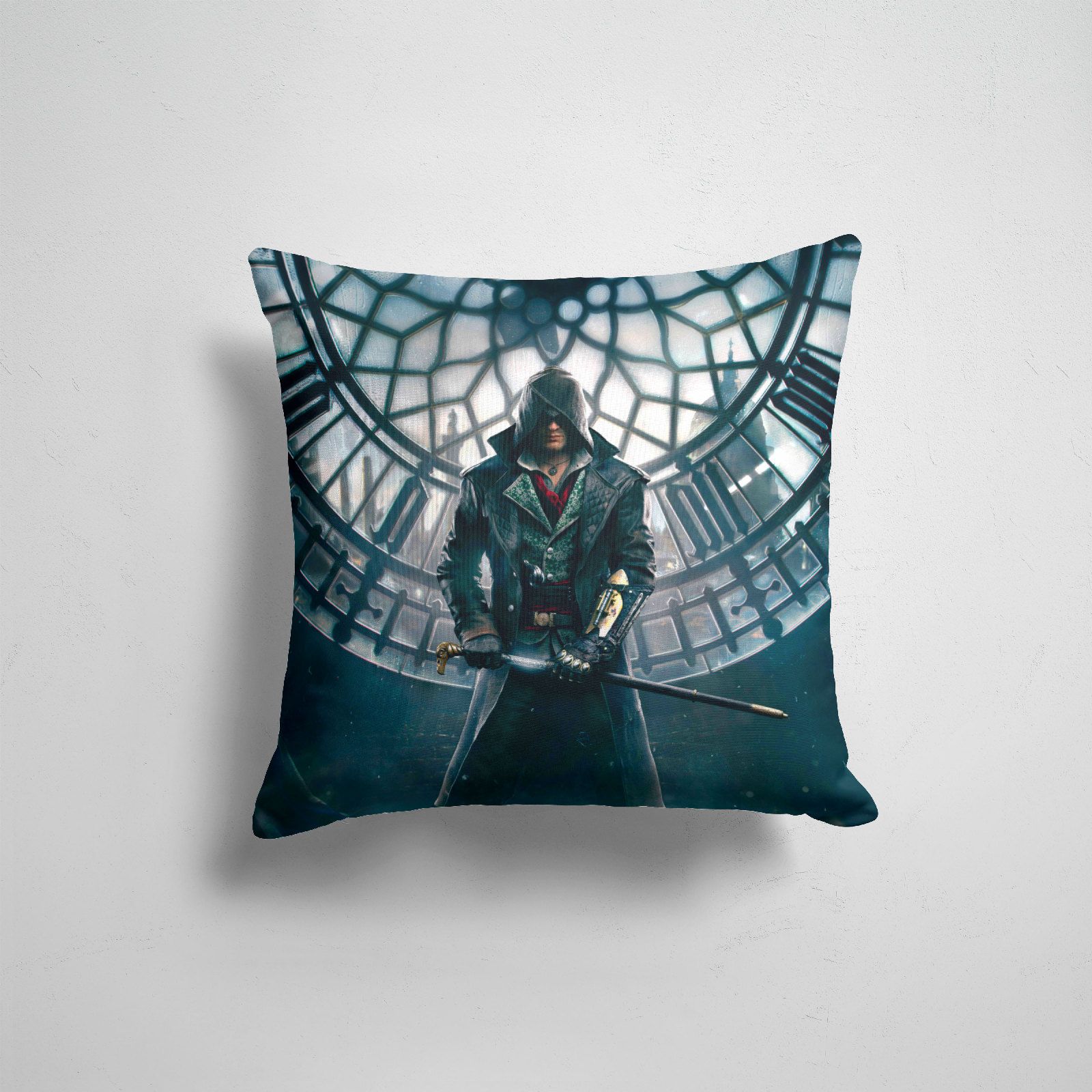 

Подушка декоративная 45х45см Геймерам ASSASSINS CREED Jacob Frye, Разноцветный