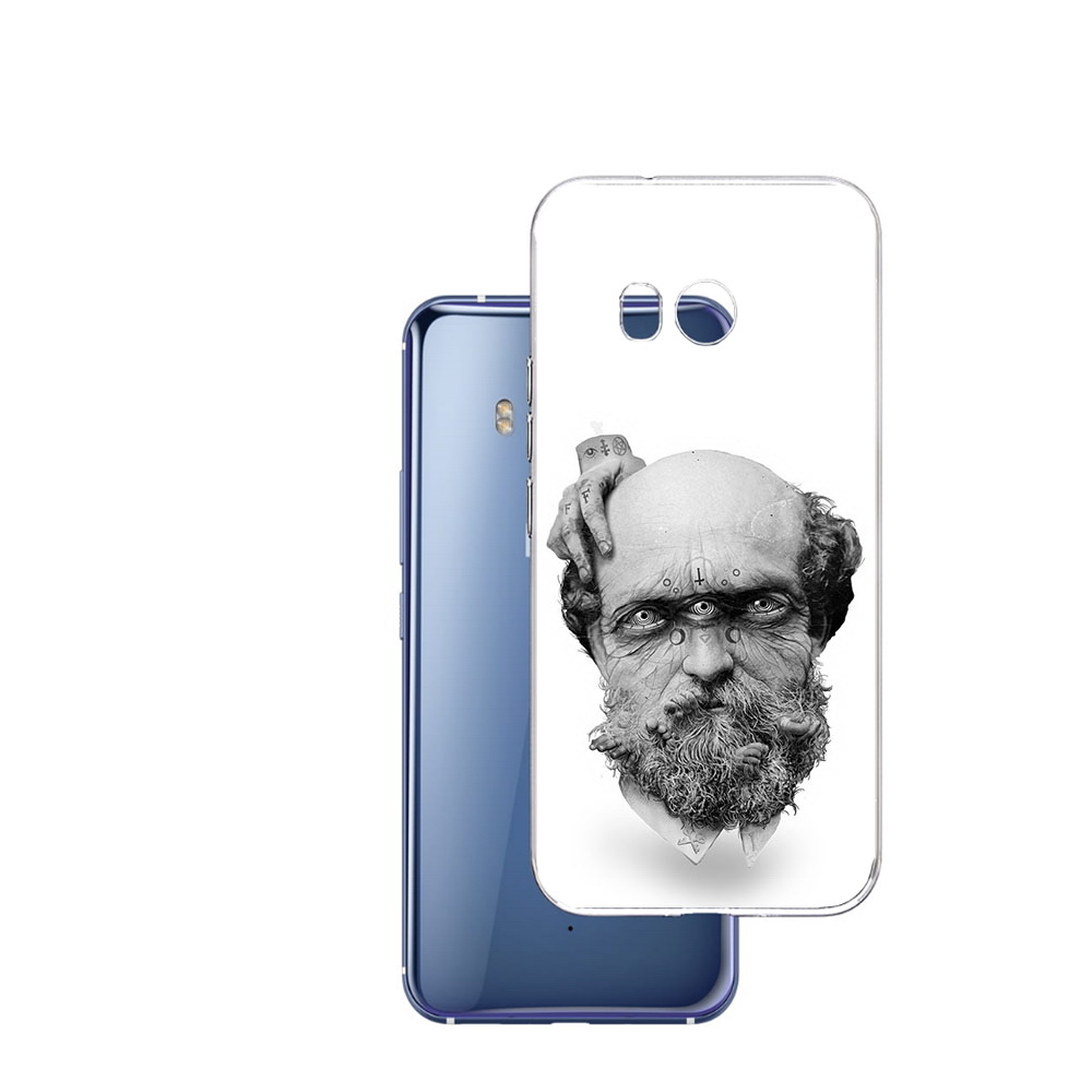 

Чехол MyPads Tocco для HTC U11 страшный бородатый мужчина абстракция, Прозрачный, Tocco