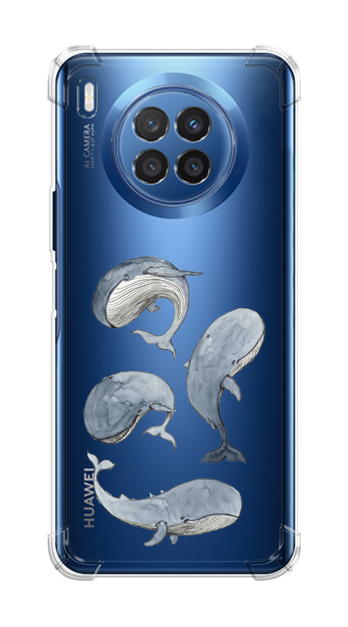 

Чехол Awog на Honor 50 Lite "Киты", Белый;прозрачный;голубой, 6106451-1