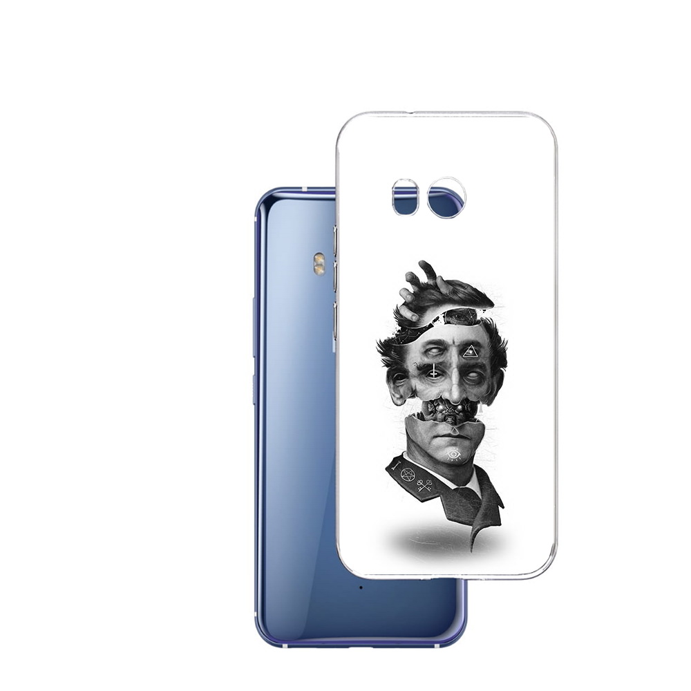 

Чехол MyPads Tocco для HTC U11 страшное лицо абстракция, Прозрачный, Tocco