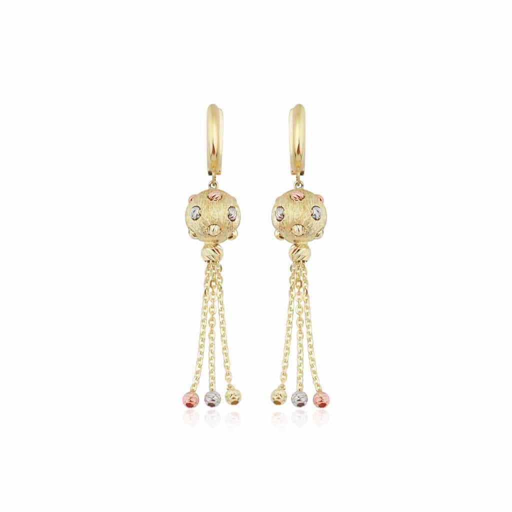 

Серьги подвески из комбинированного золота MOSTAR JEWELLERY SK000290, SK000290