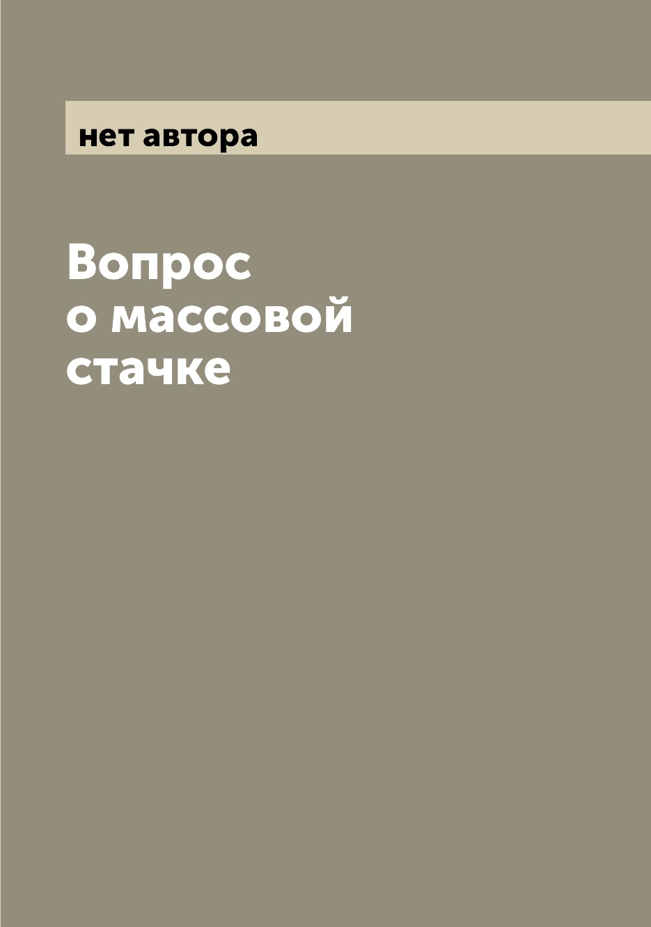 

Книга Вопрос о массовой стачке