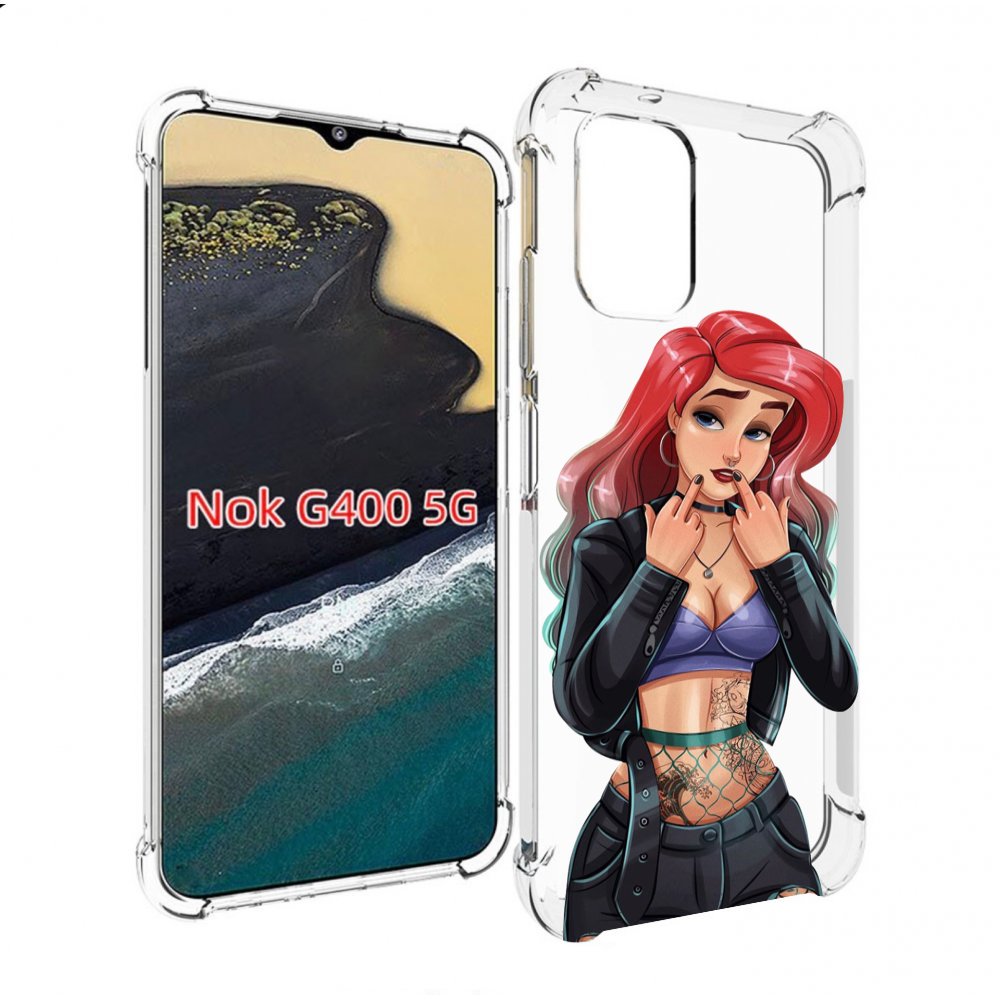 

Чехол MyPads Ариэль-русалочка-готика для Nokia G400 5G, Прозрачный, Tocco
