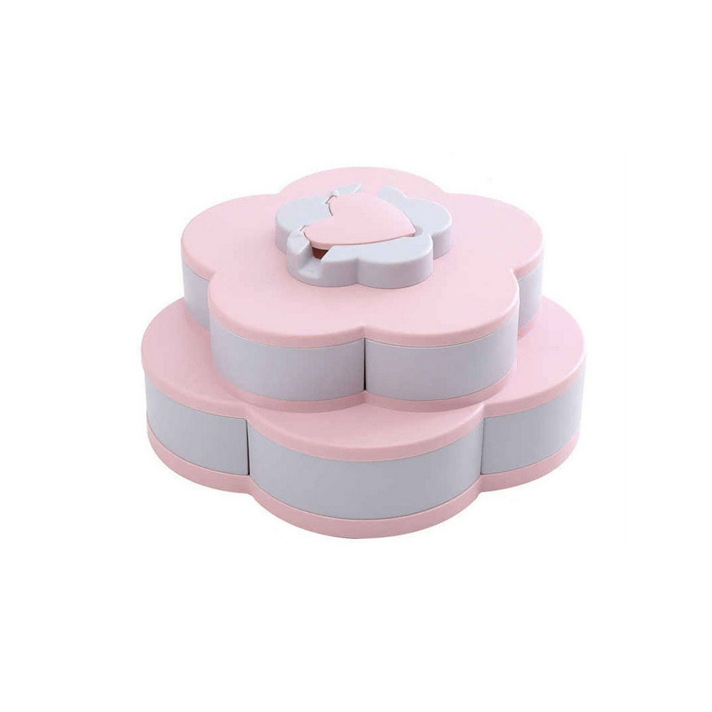 фото Раздвижная менажница для сухофруктов и конфет candy box pattern rotating, розовый nobrand