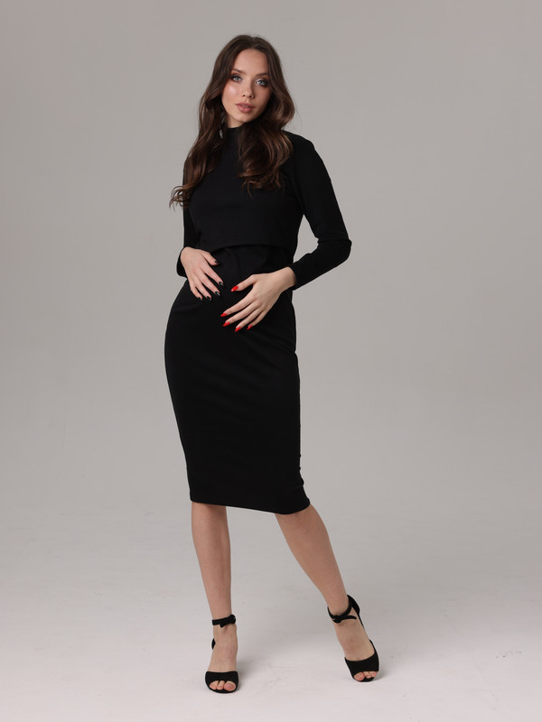 Платье для беременных женское FEST 2-254525Е черное 48-50 RU