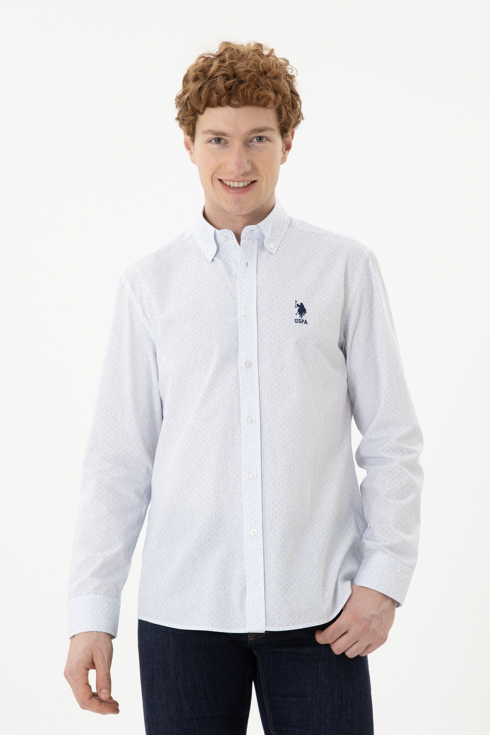 

Рубашка мужская US Polo Assn G081GL0040BERAN голубая M, Голубой, G081GL0040BERAN