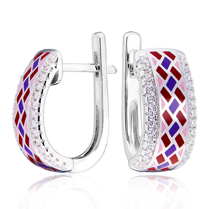 

Серьги из серебра с фианитом/эмалью ЮВЕЛИР КАРАТ E308255ENA, E308255ENA