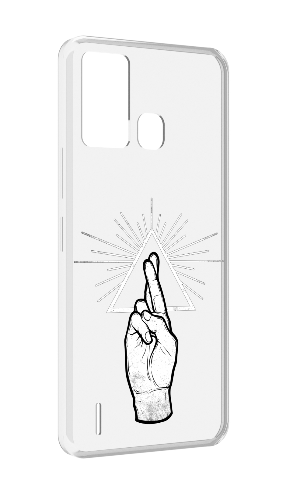

Чехол MyPads черно белая рука для ITEL S16 / ITEL Vision 1 Pro, Прозрачный, Tocco