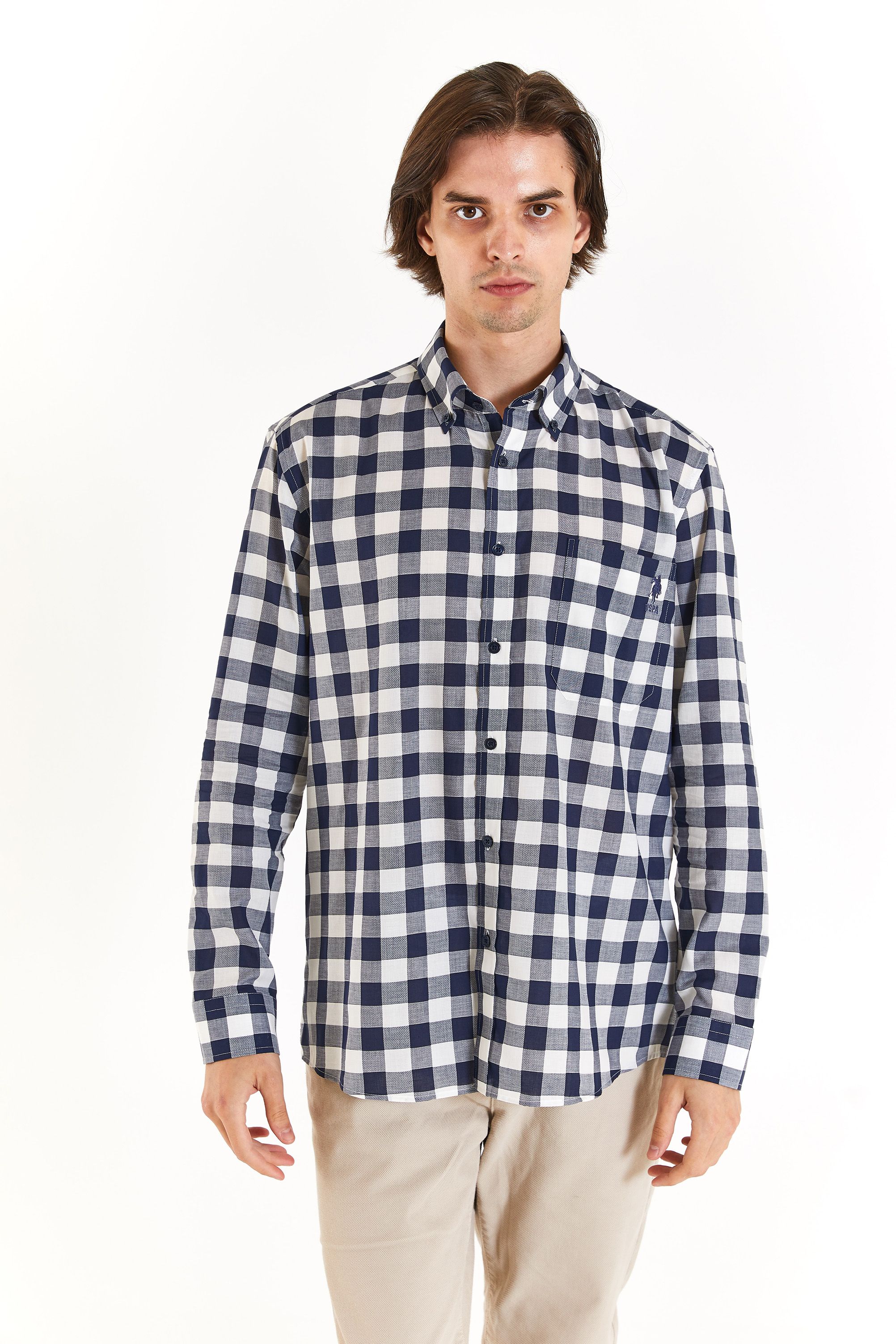 

Рубашка мужская US Polo Assn G081GL0040SOLDI синяя 4XL, Синий, G081GL0040SOLDI