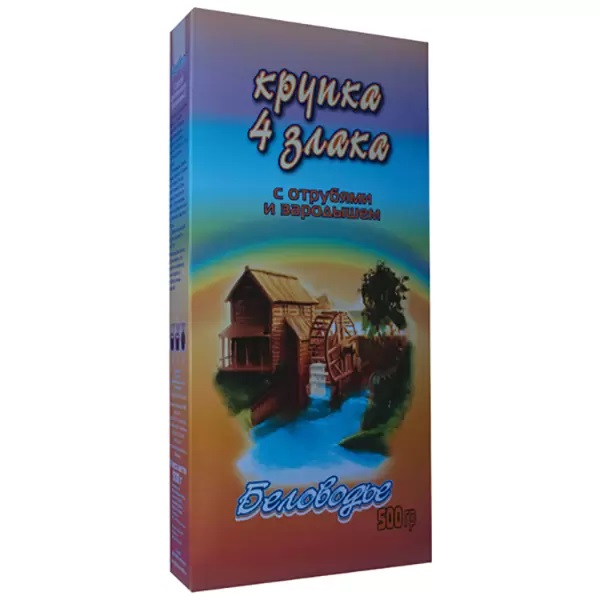 Крупа Беловодье 4 злака, с отрубями и зародышами пшеницы, 500 г х 2 шт